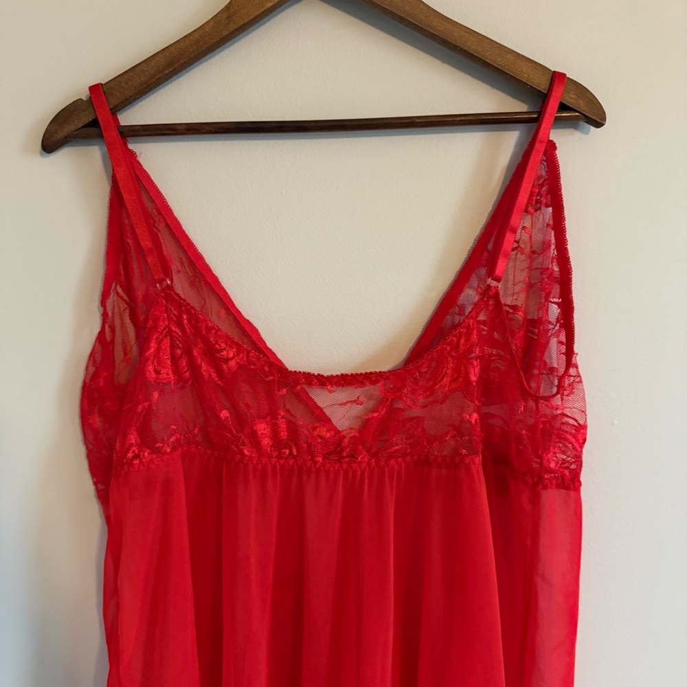 Red Lace Babydoll Lingerie - Picture 9 of 11